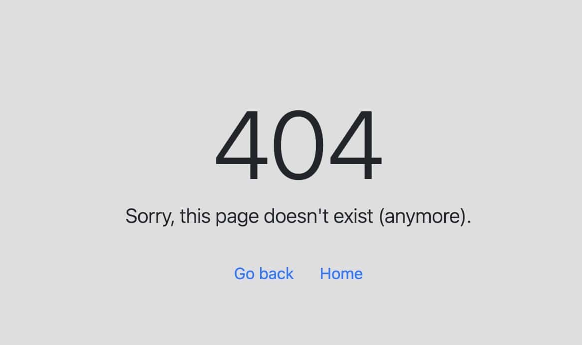 Static 404 error page